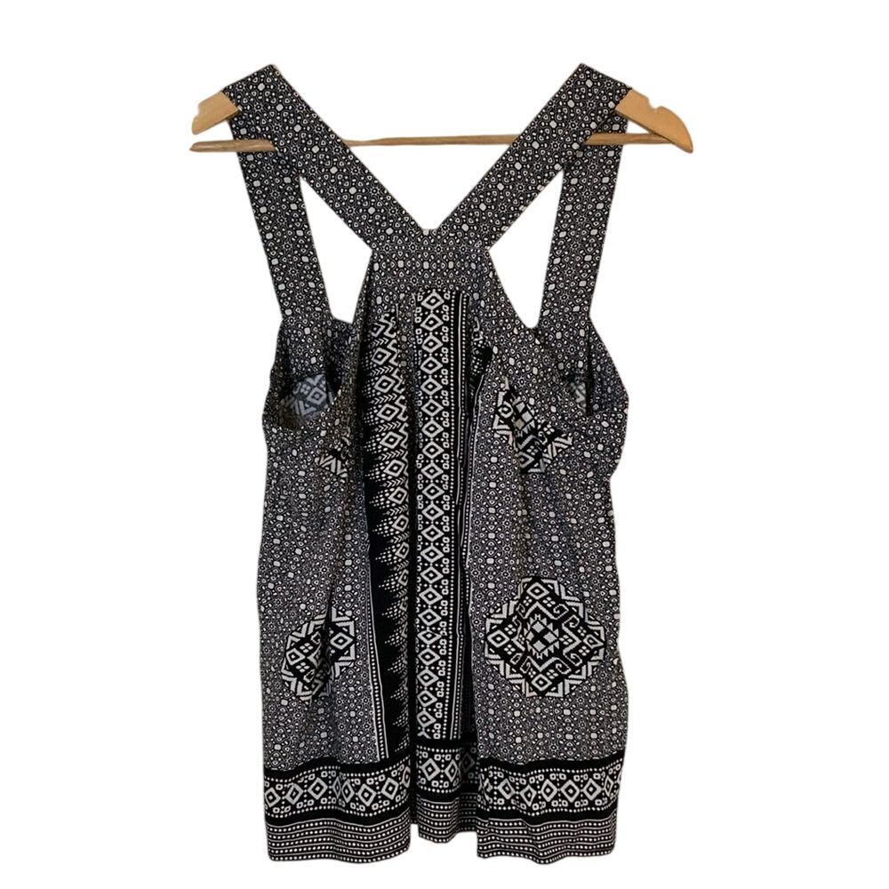 Jane+Delancy Womens Dressy Tank Top M Black White Design Festival‎ Summer